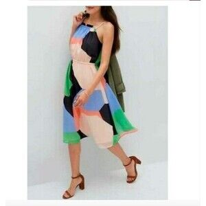 NEW BANANA REPUBLIC Kaleidoscope Cool Combo Dress Women's PXXS Petite Sleeveless